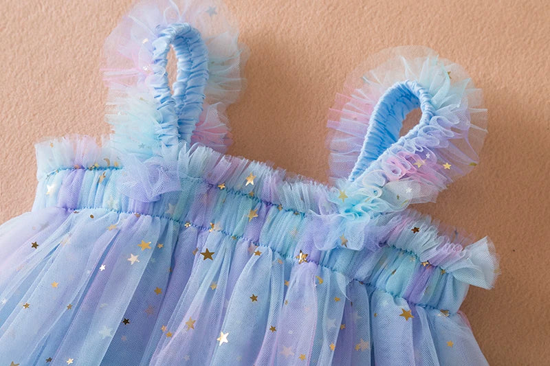 Starry Colorful Tulle Children's Dress