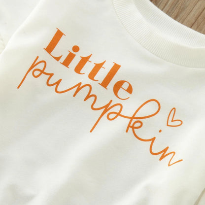 Halloween Clothes Sets 3pcs Pumpkin Letter Print