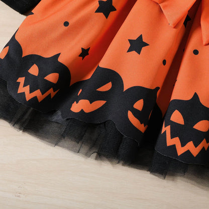 Halloween Dress Black Pumpkin  Print Cartoon