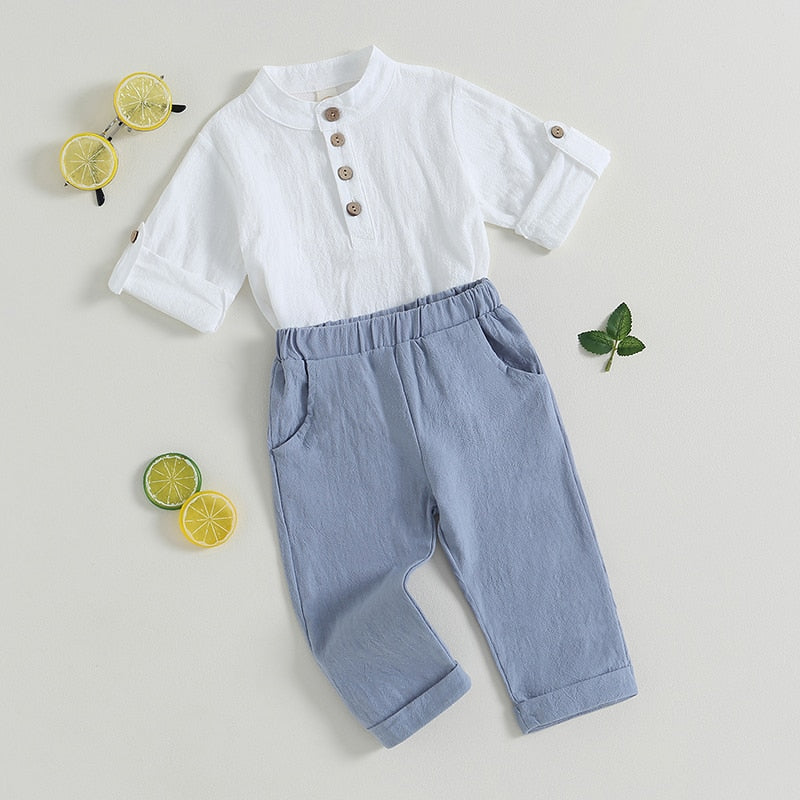 Children's set for boys with button up shirt