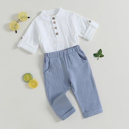 Children's set for boys with button up shirt