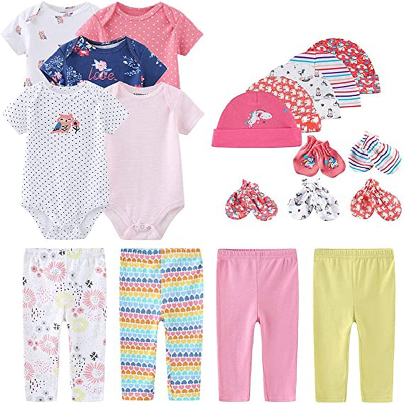 Kit 19 pieces prints for baby girl