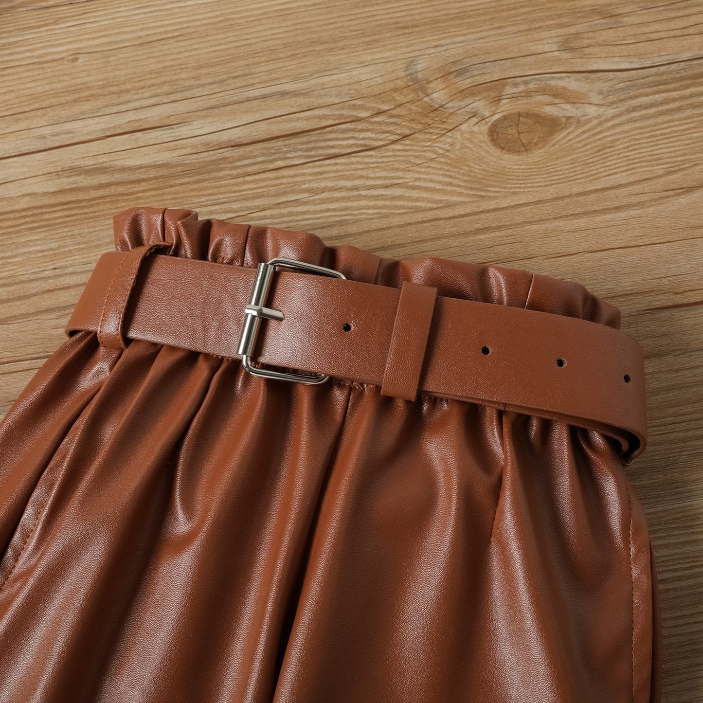 Children's set with brown pants with belt