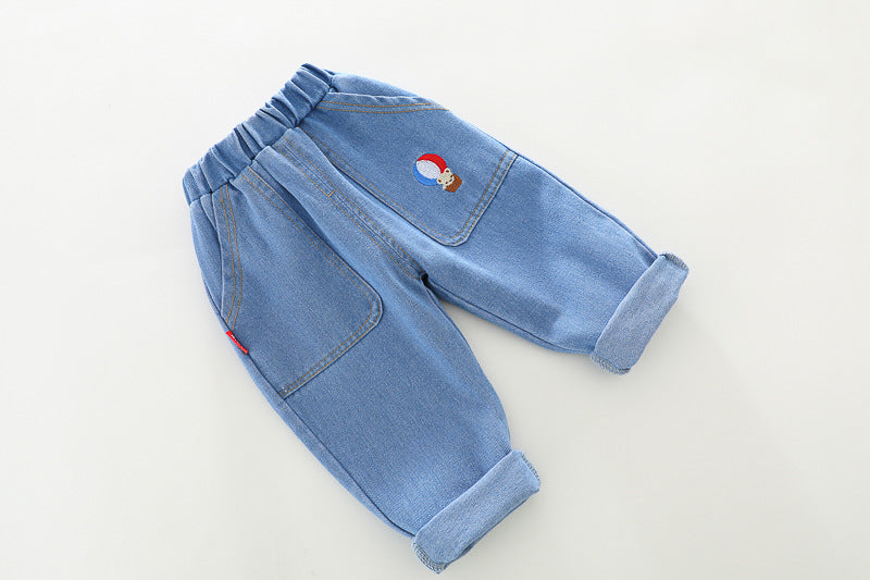 Children's 3-piece set bear with jeans