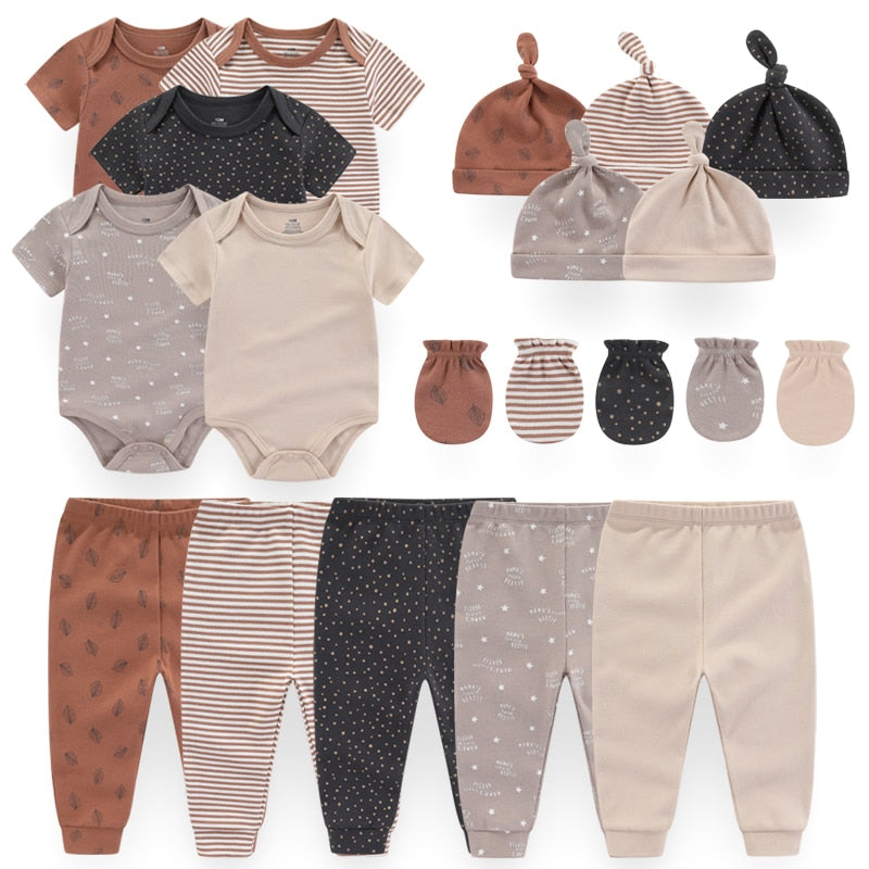 Kit 20 pieces minimalist brown baby