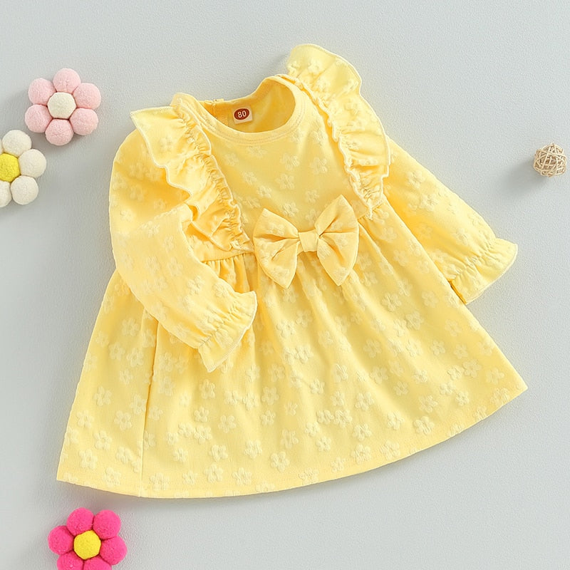 Children's yellow dress with bow