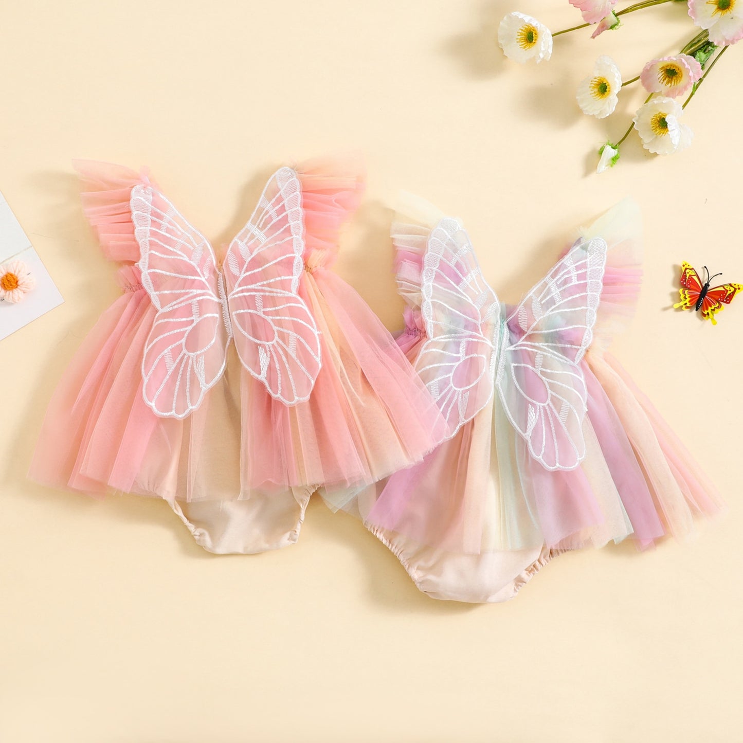 Colorful Butterfly wing children's dress