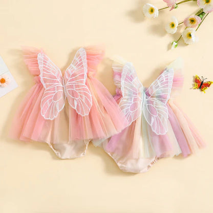 Infant Girl Rainbow Wing Bodysuit