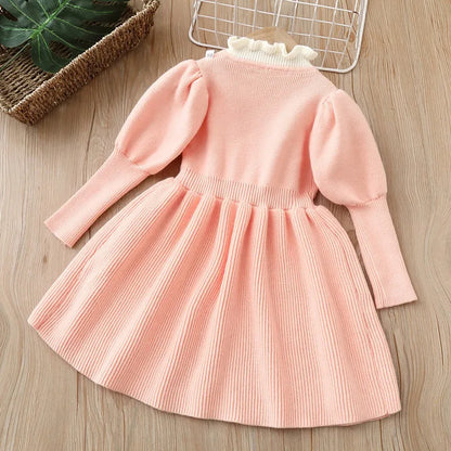 Children's cold weather dress with bow