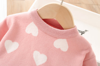 Children's set hearts Skirt + cold blouse