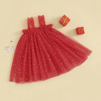 Children's red tulle dress