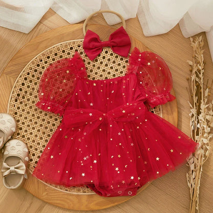 Infant Female Christmas Star Bodysuit