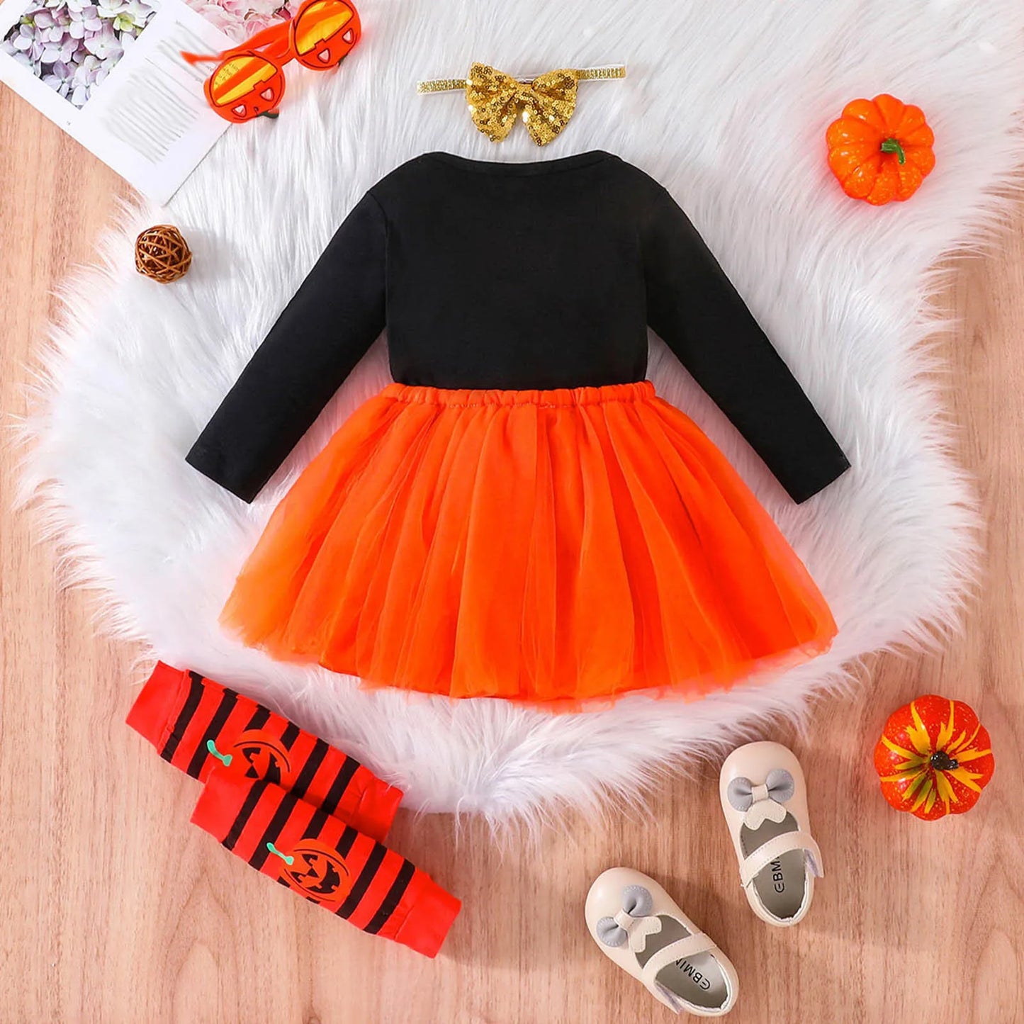 Halloween Skirt Sets Letter Romper