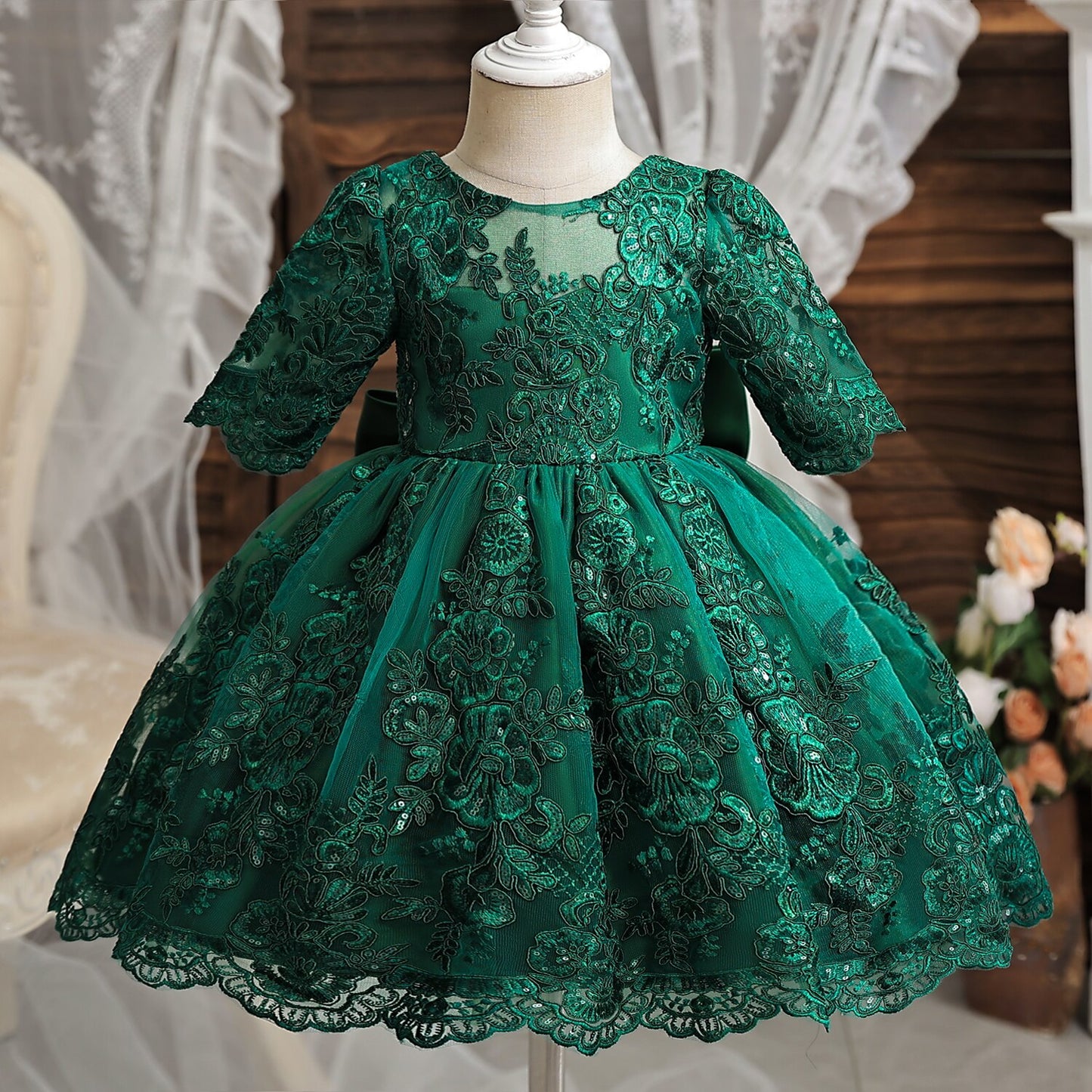 Children's green party dress