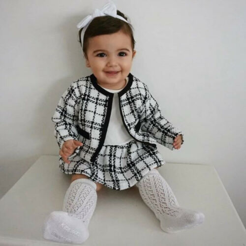 Children's black and white plaid set