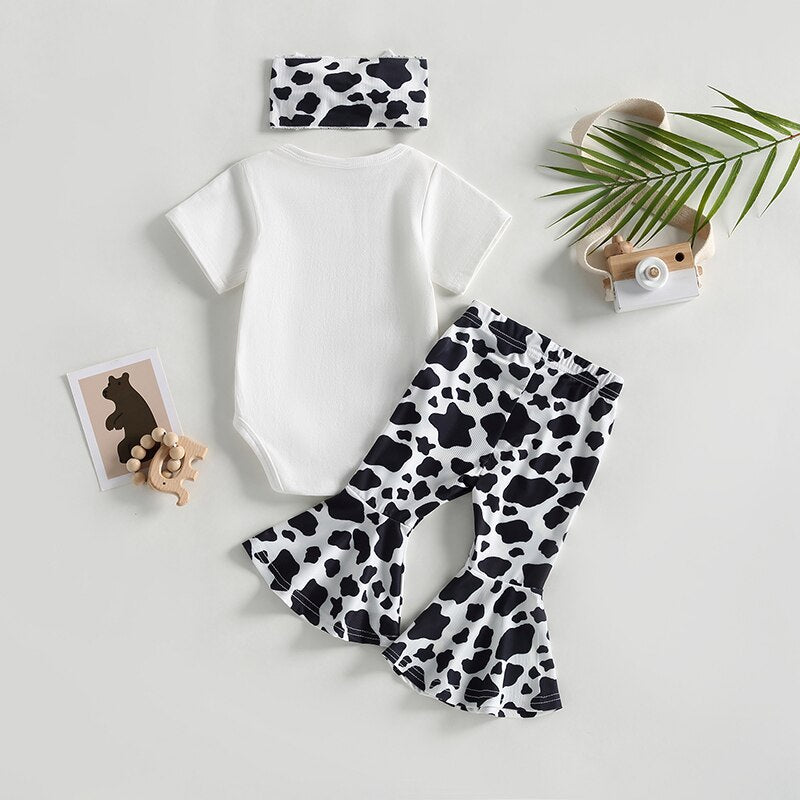 3-Piece set with printed flared pants