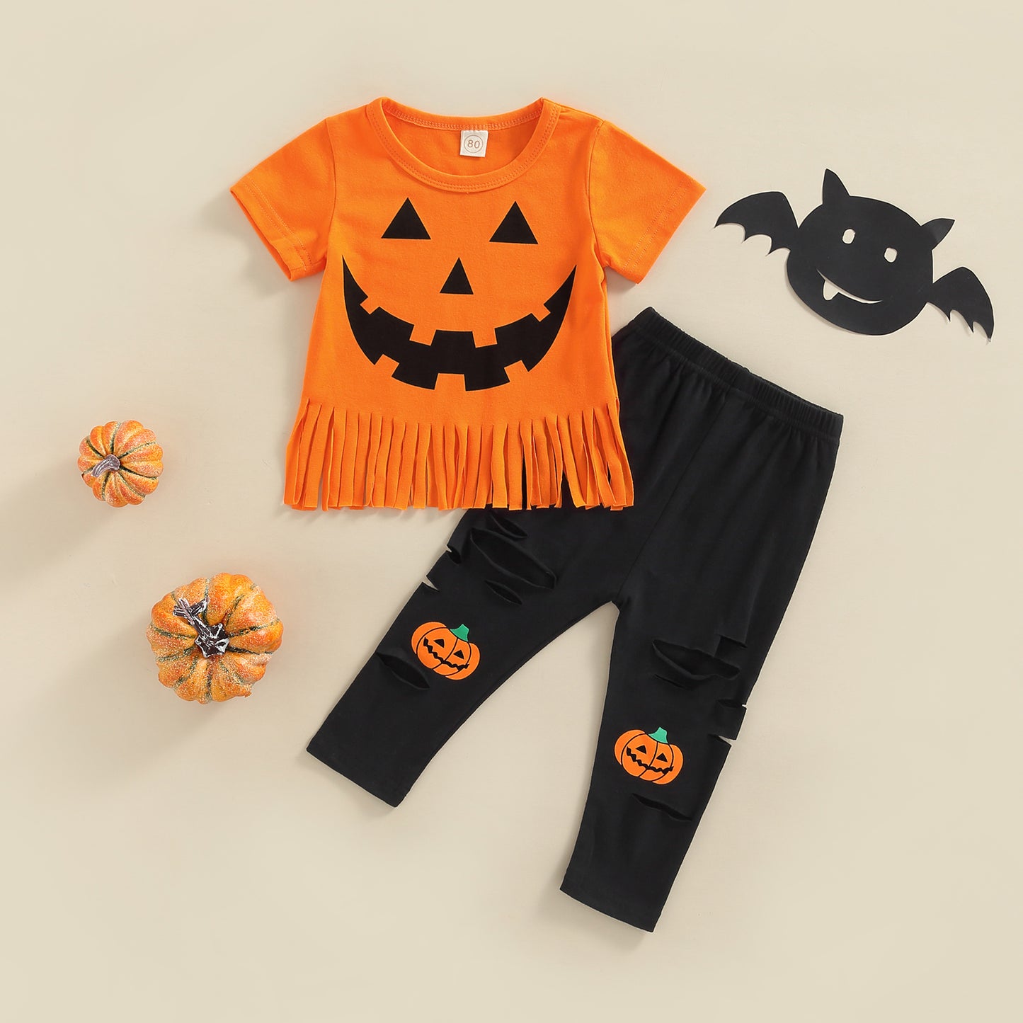 Halloween Set, Ripped Pumpkin Pattern