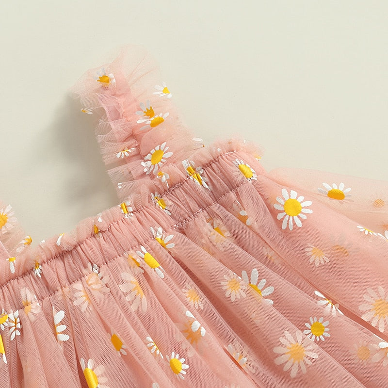 Printed tulle children's dress