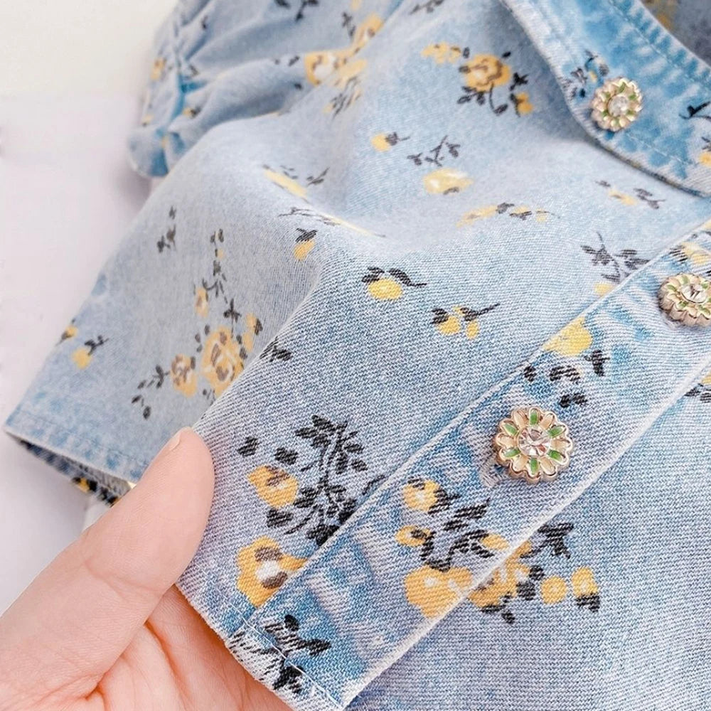 Girls' Infant Set Jeans Flowers