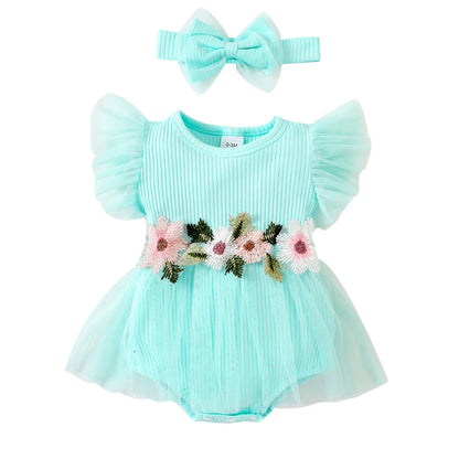 Dress with Flowers + Headband