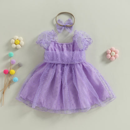 Delicate children's dress with tulle + headband