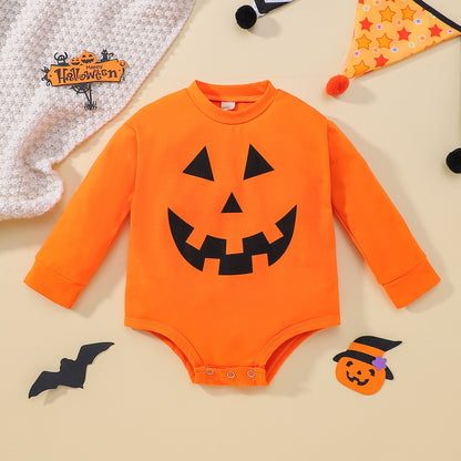 Halloween  Rompers Cotton Pumpkin Long Sleeve