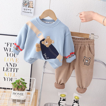 Children's sweatshirt set with teddy bear