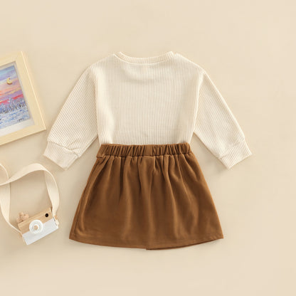 Children's set with brown skirt