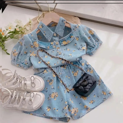 Girls' Infant Set Jeans Flowers