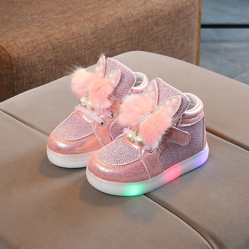 Sparkle sneakers with butterfly and led