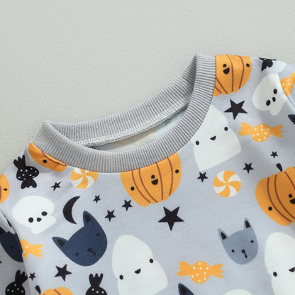 Sweatshirts Halloween Clothes Pumpkin Print Long Sleeve