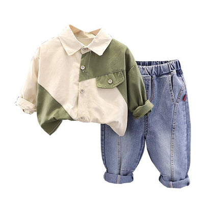 Kids shirt set with pocket