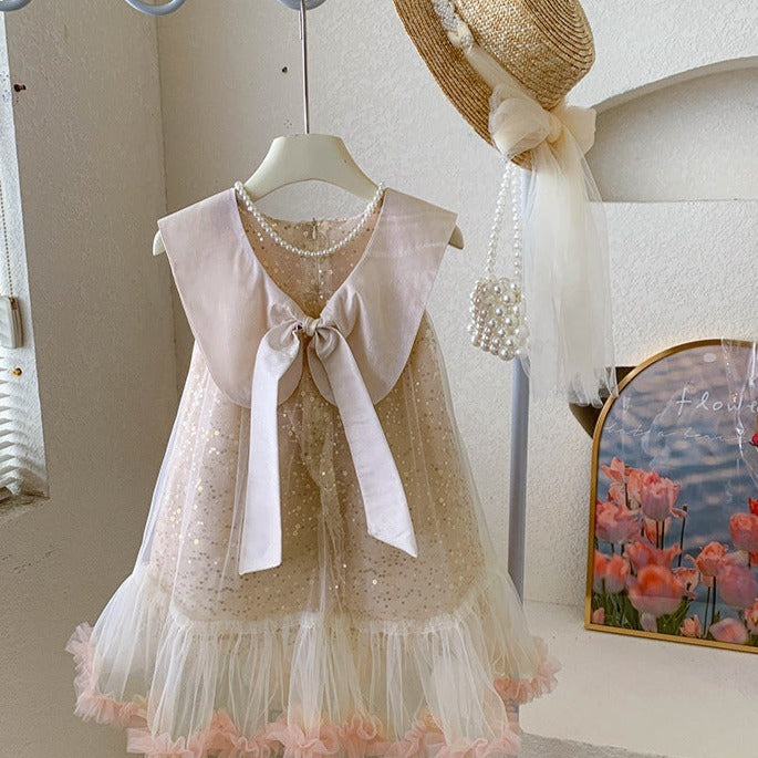 Children's Dress with Collar and Glitter