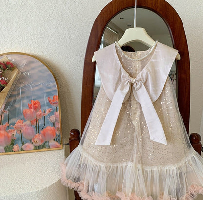 Children's Dress with Collar and Glitter