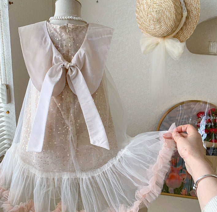 Children's Dress with Collar and Glitter