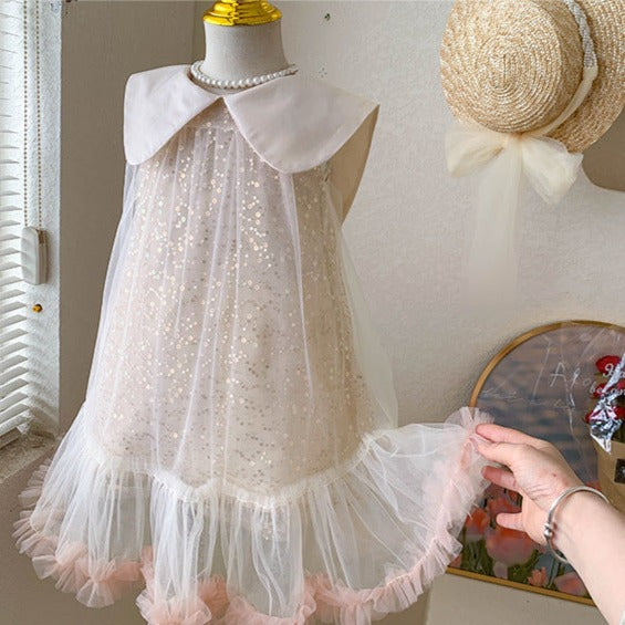 Children's Dress with Collar and Glitter