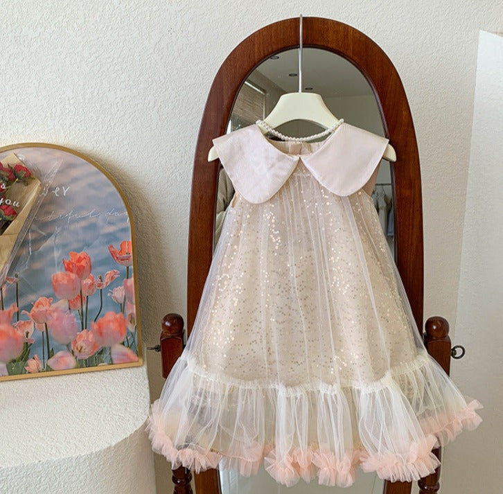 Children's Dress with Collar and Glitter