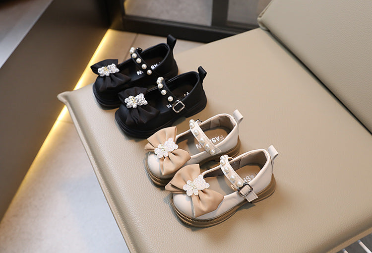 Women's Pearls and Bow Children's Shoes