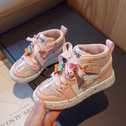 Children's toy sneakers with glitter