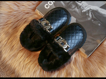 Fur and Chain Children's Shoes