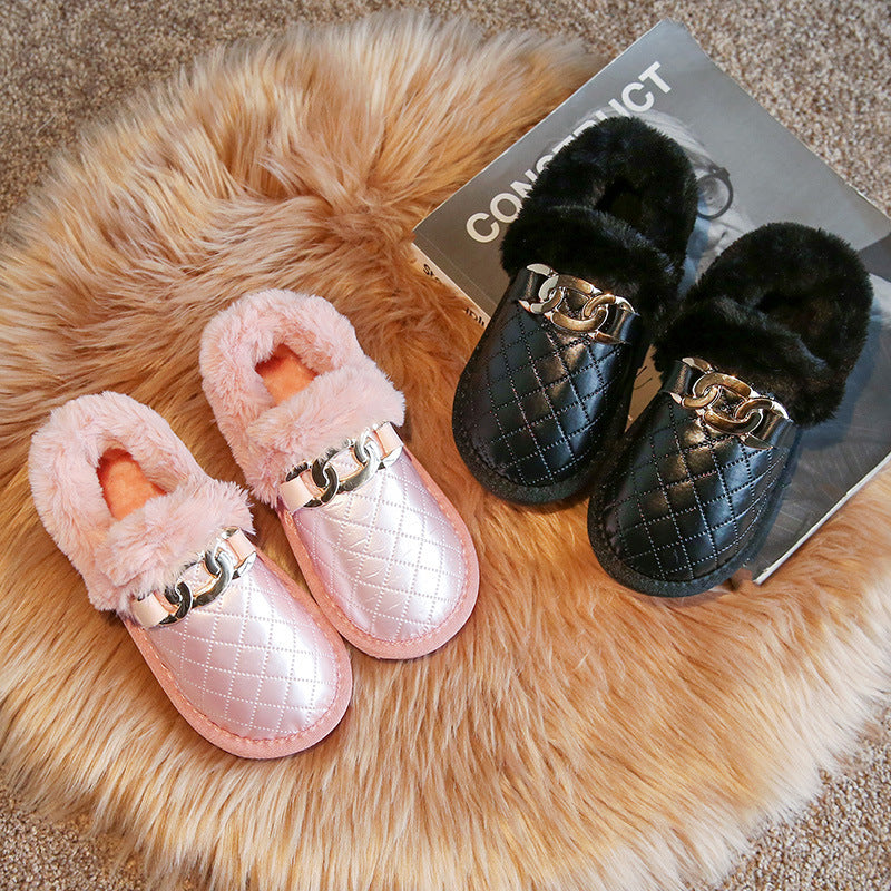 Fur and Chain Children's Shoes