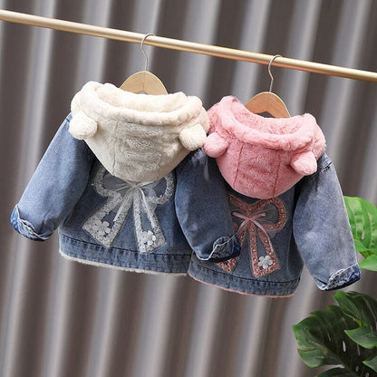 Women's Children's Jacket Hooded Furry Ears