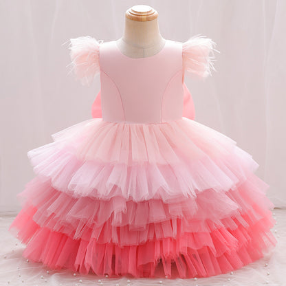 Children's Dress Tulle Ruffles and Bow