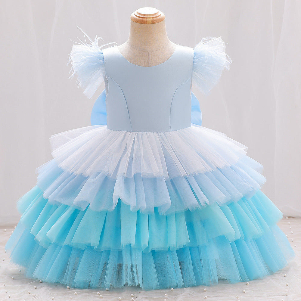 Children's Dress Tulle Ruffles and Bow