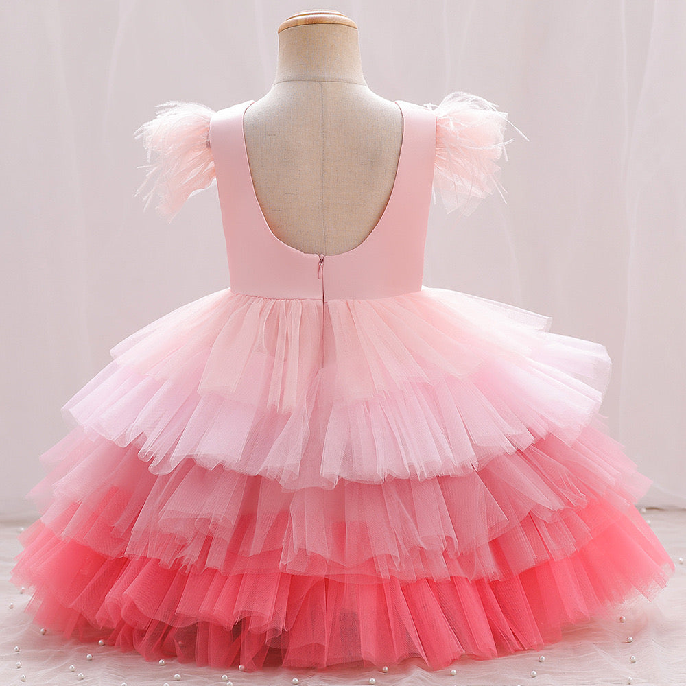 Children's Dress Tulle Ruffles and Bow