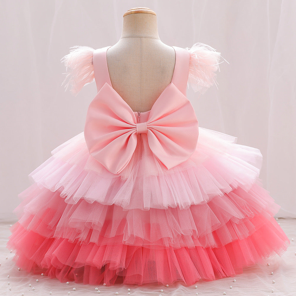 Children's Dress Tulle Ruffles and Bow