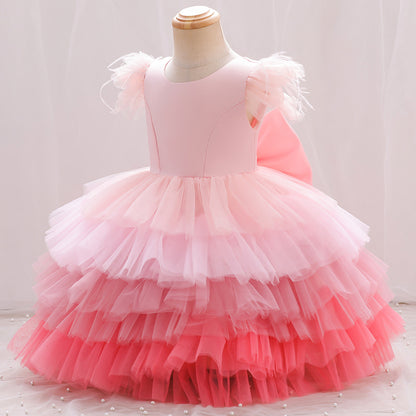 Children's Dress Tulle Ruffles and Bow