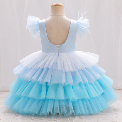 Children's Dress Tulle Ruffles and Bow