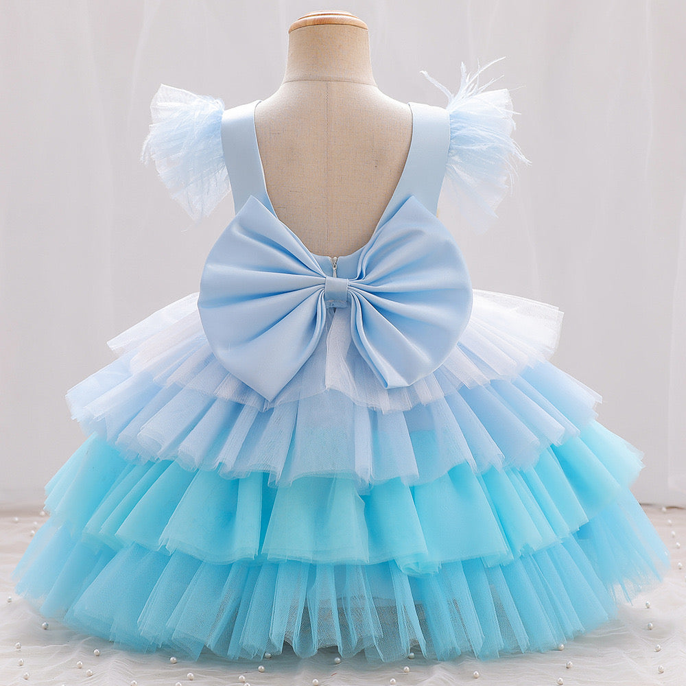 Children's Dress Tulle Ruffles and Bow