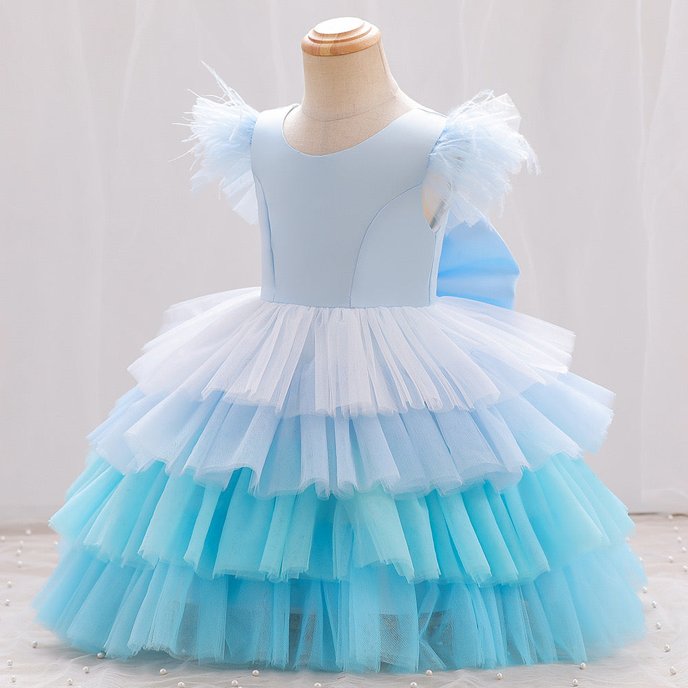 Children's Dress Tulle Ruffles and Bow